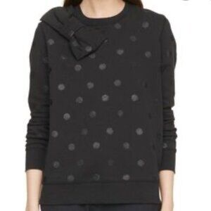 Kate Spade Steal The Spotlight Black Glitter Dot Bow Sweatshirt Size Small